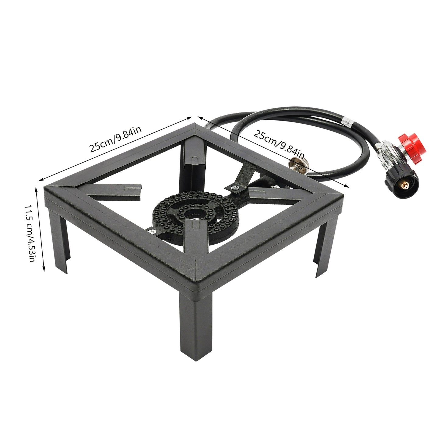Camping Stove, Portable Square Propane Burner Gas Cooker W/ Adjustable 0-20PSI Regulator Hose for Camp Patio Outdoor Cooking