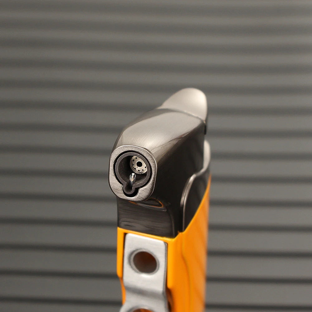 Windproof Butane Lighter Cutter Cigar Accessories Set Metal  Gas Torch Lighters Stainless Steel Sharp Cigar Cutter