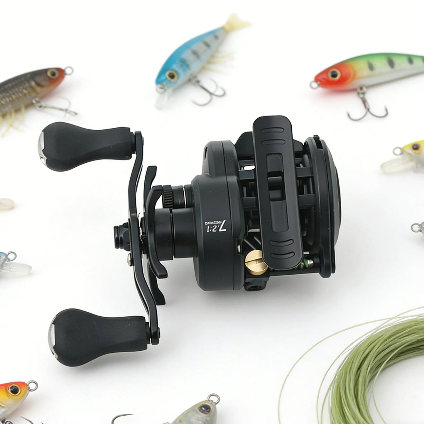 DC Fishing Reel Long Cast Self‑Charging Anti Backlash Electronic Brake Baitcasting Reel Smooth Casting Sound 7.2:1 Ratio