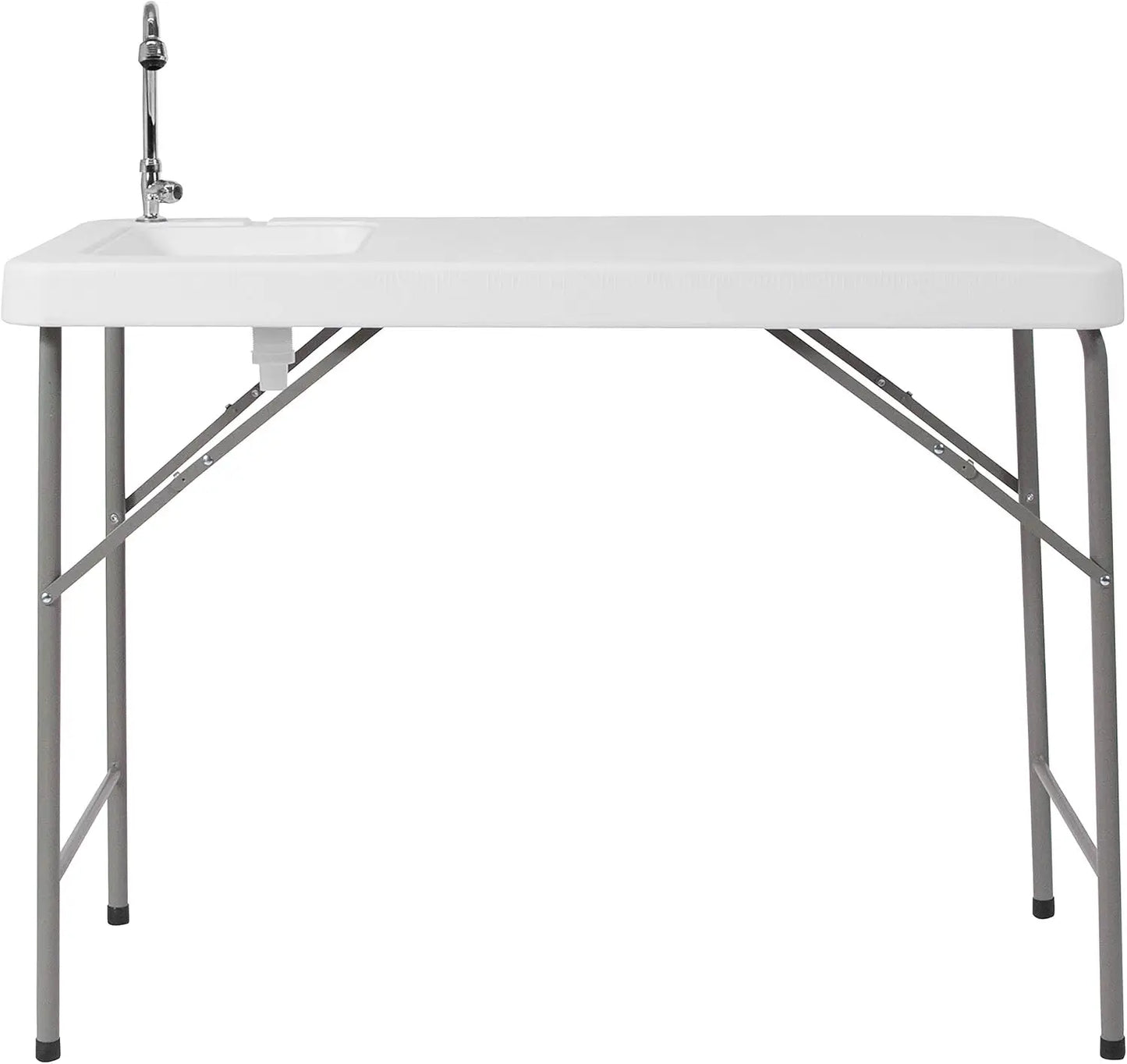 Portable Outdoor Camping Sink Table with Faucet and Hose for Fish Cleaning and Hand Washing