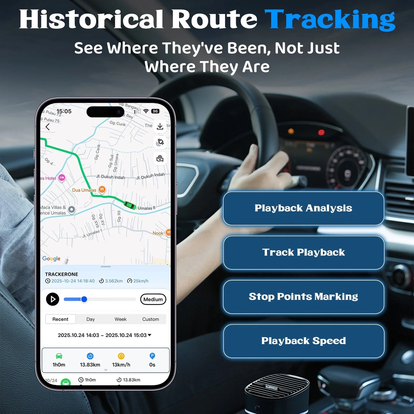 Wanway 4G GPS Tracker LL301 | 7500mAh Battery Magnetic Waterproof Anti-Theft Asset Tracker | WiFi+LBS+GPS Real-Time Location Fin