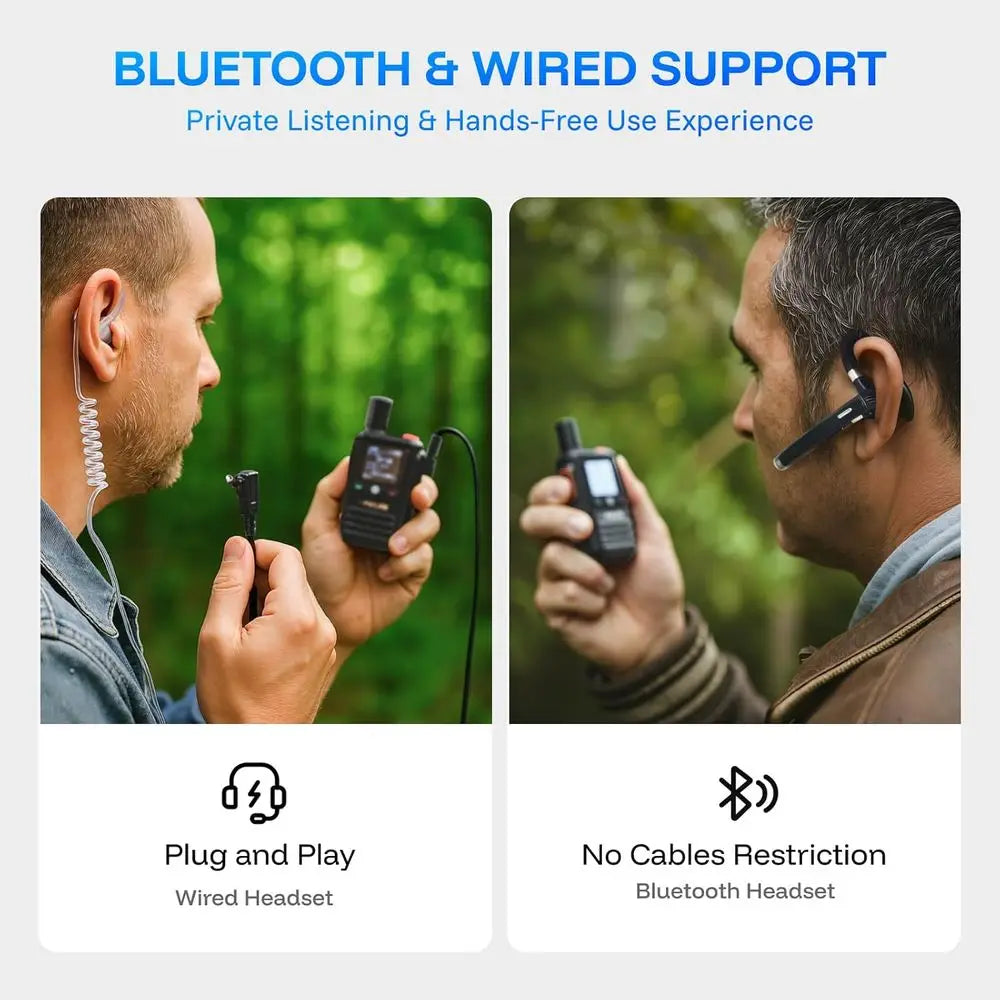 Lifetime Free Global Walkie Talkies Long Range, 4G LTE Unlimited Range POC Two-Way Radios with Bluetooth & APP, Rechargeable Wal