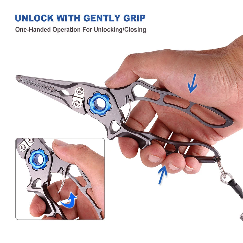 Fishing Pliers Wire Cutter Aluminum Alloy Outdoor Fishing Tongs Portable Fishing Pliers Scissors Fishing Tackle Accessories