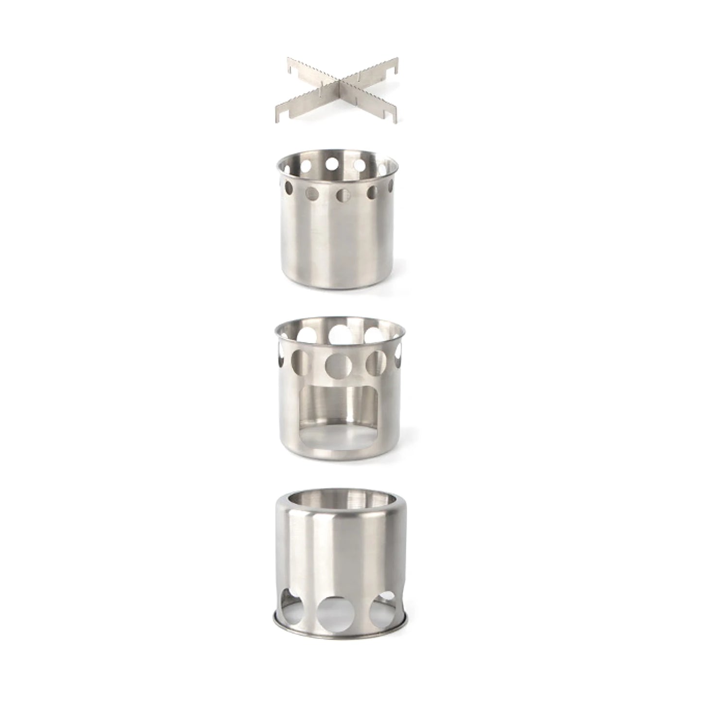 Portable Outdoor 304 Stainless Steel Wood-burning Stove Set Camping Folding Windproof Stove Heating Stove Barbecue Set