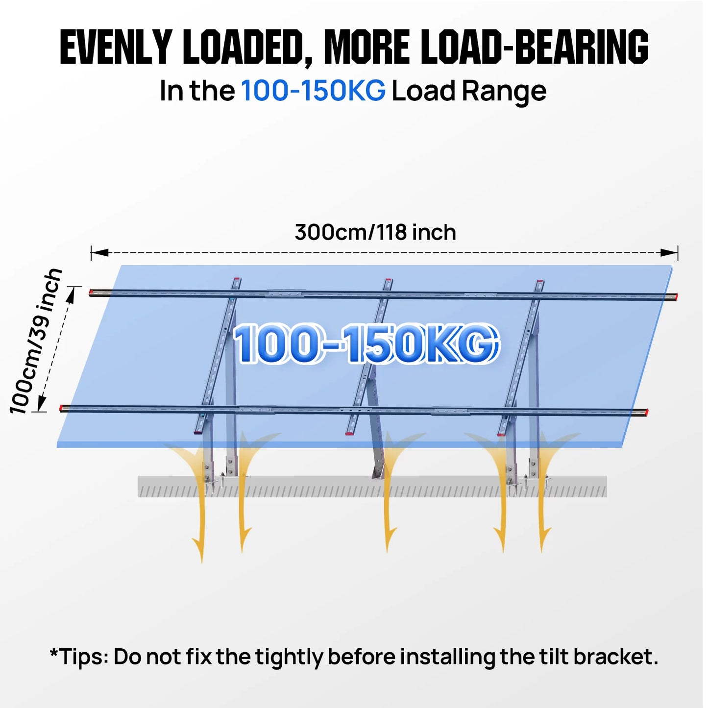 ECO-WORTHY 780W 4PCS 195W 3.12KWH Solar Panels with Upgrade Ground Mount for Shed, Home, Farm & Garden, Mounting Bracket