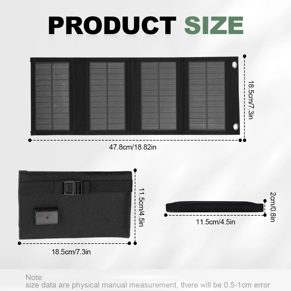 Portable Polysilicon Solar Panel Charger USB 40W 5V DC Foldable Solar Panel For Phone Charge Power Bank For Hiking Camping