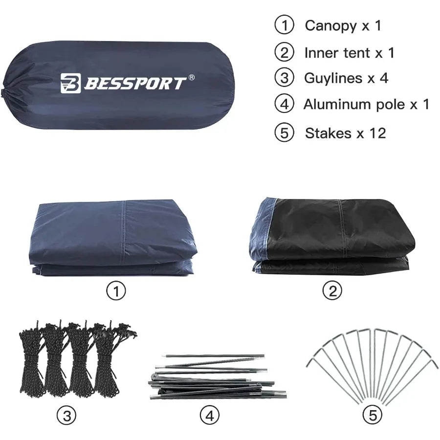 Lightweight Backpacking Tent for 2-3 Persons with Waterproof and Windproof Features Double Layer Design Two Doors for Easy Acce