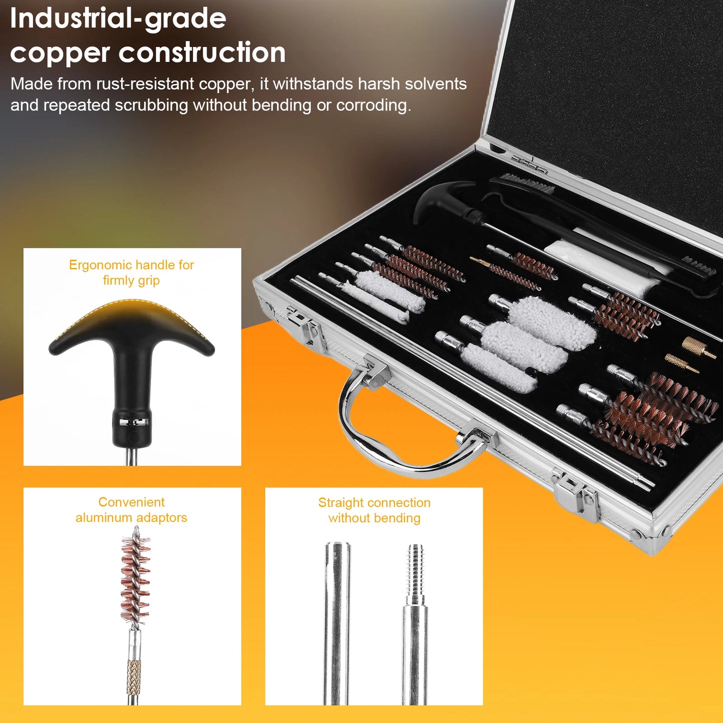 Gun Barrel Brush Box Set Gun Brush Pipe Cleaning Tools Kit Barrel Brush Tool for  Pistol Handgun Shotgun Cleaning Kit Tool
