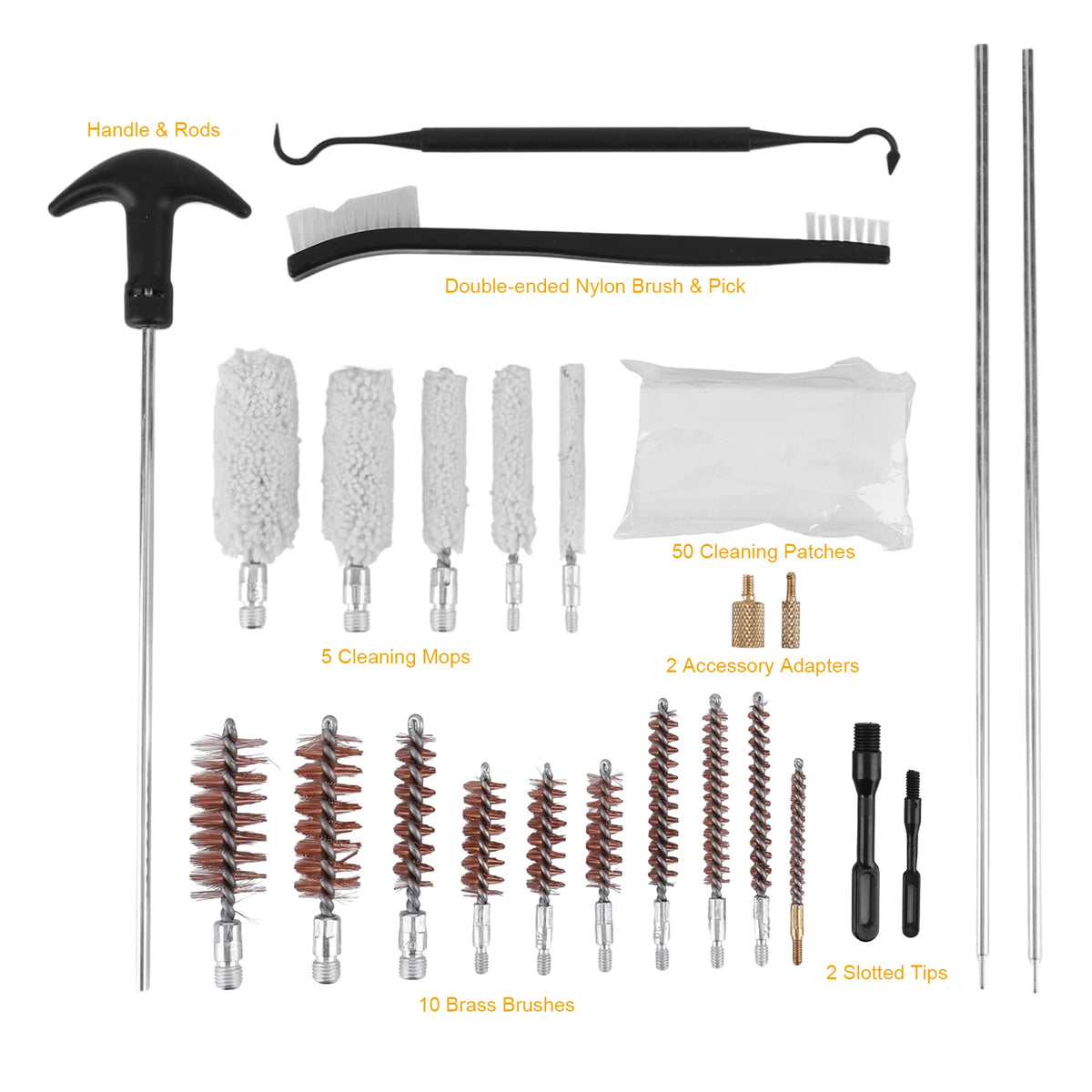 Gun Cleaning Kit Gun Barrel Brush Box Set Kit Barrel Brush Tool for Pistol Handgun Shotgun Cleaning Kit Tool