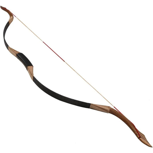 TOPARCHERY Black Hunter Traditional Recurve Bow 53'' Archery Hunting Handmade Horse Bow Longbow 30-50 lbs