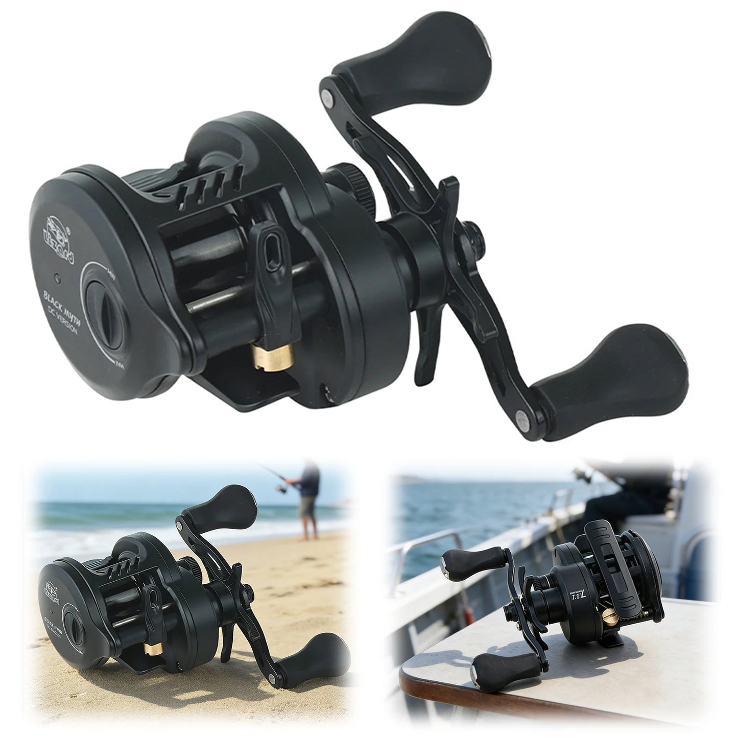 DC Fishing Reel Long Cast Self‑Charging Anti Backlash Electronic Brake Baitcasting Reel Smooth Casting Sound 7.2:1 Ratio