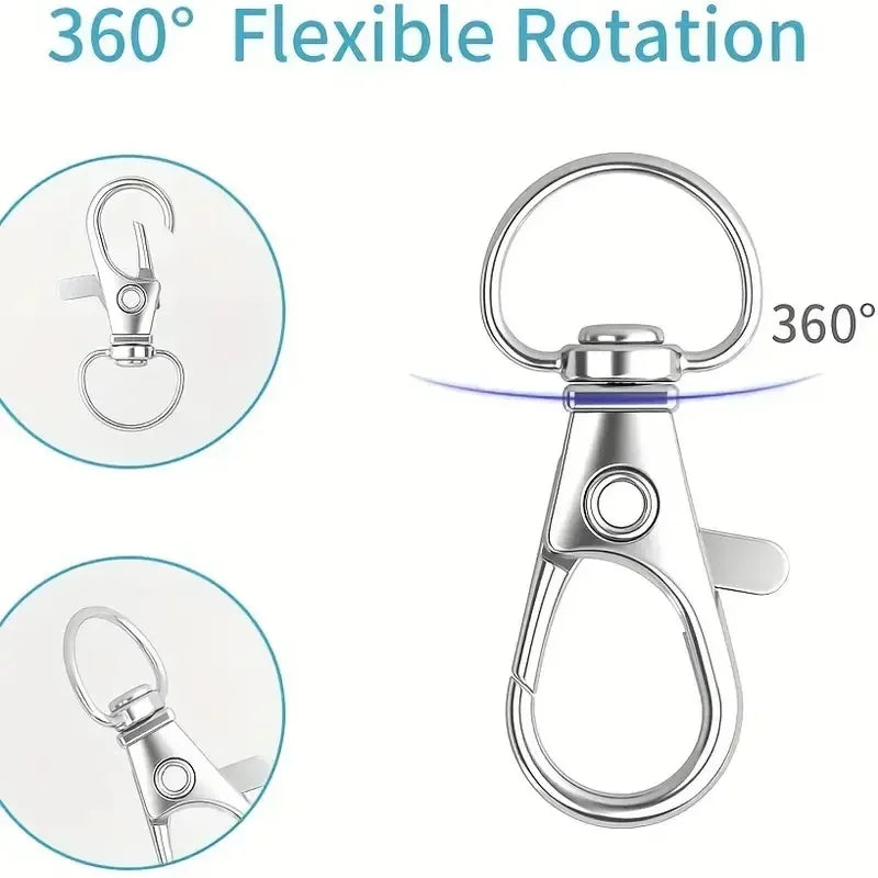 5/10/20PCS Swivel Clasps Lanyard Snap Hooks with Key Rings Key Chain Clip Hooks Lobster Claw Clasps for Keychains DIY Crafts