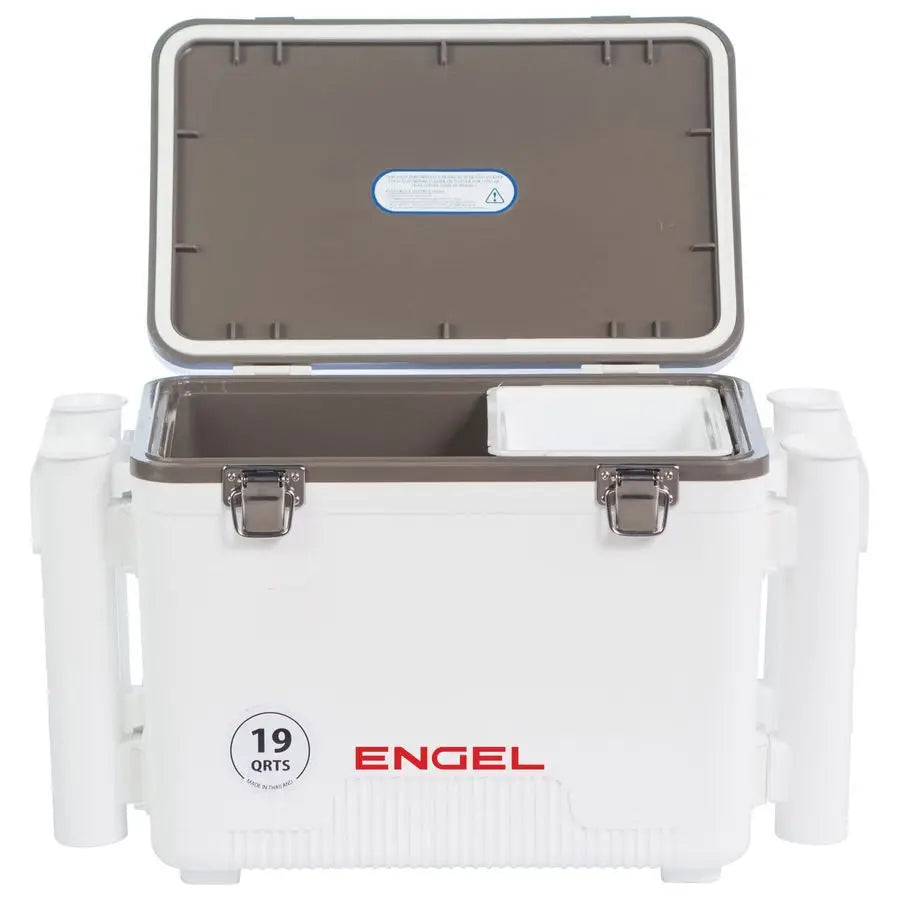 UC19 19qt LeakProof, Air Tight, Fishing Drybox Cooler with Builtin Fishing Rod Holders, Also Makes The Perfect Small Hard Shell