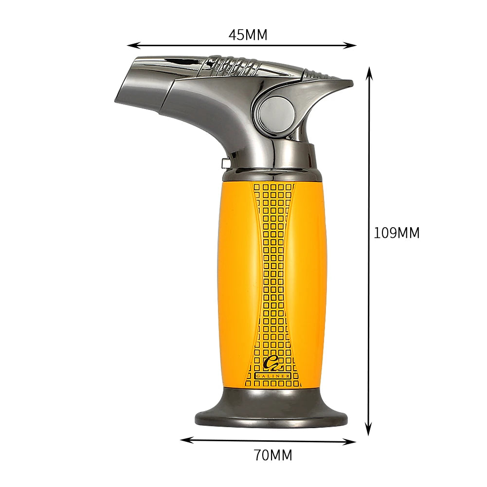 Galiner Windproof Metal Cigar Lighter 1 Jet Flame Butane Gas Gun Lighters Smoking Refillable Gift Box