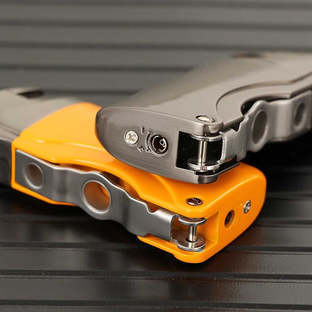 Windproof Butane Lighter Cutter Cigar Accessories Set Metal  Gas Torch Lighters Stainless Steel Sharp Cigar Cutter