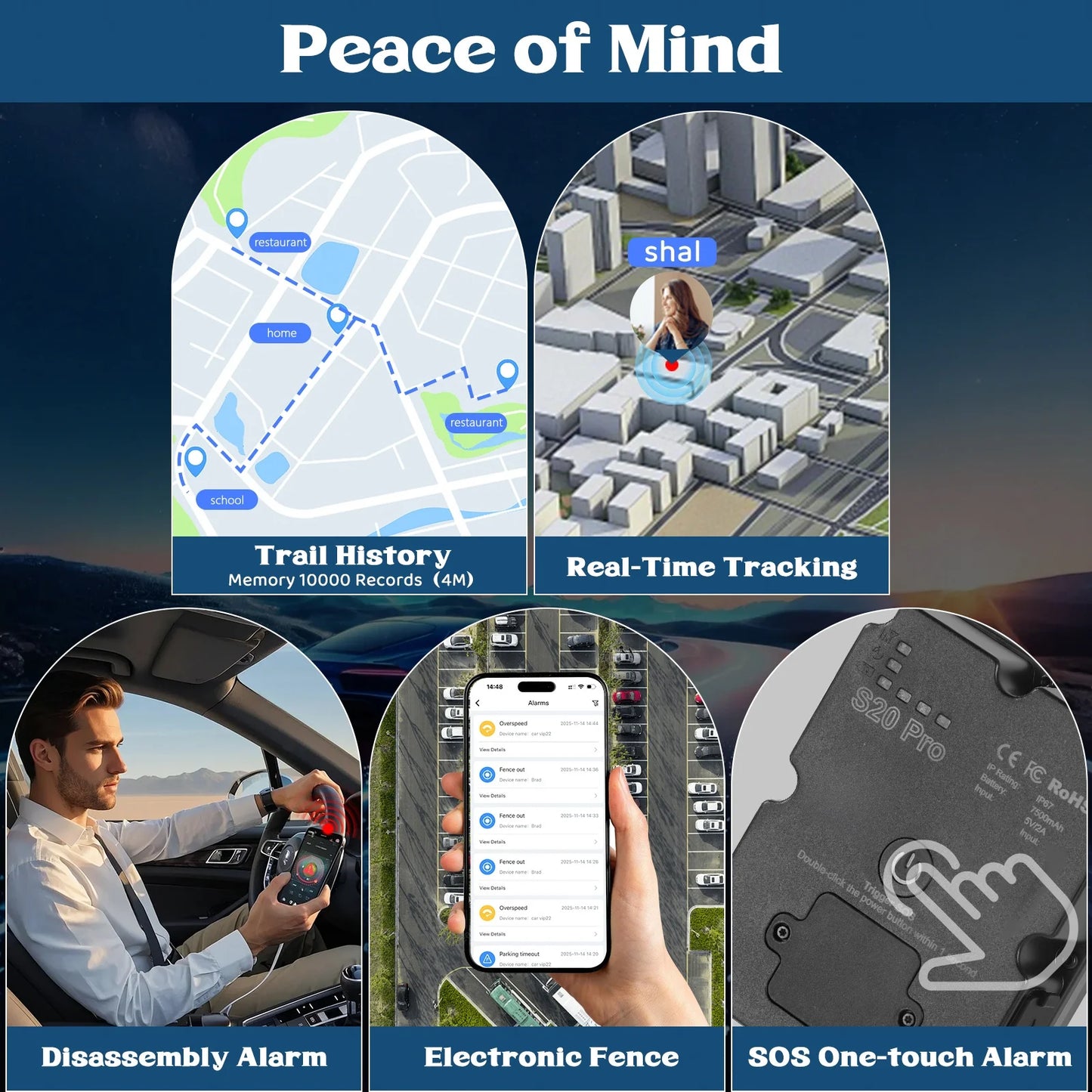 Wanway 4G GPS Tracker LL301 | 7500mAh Battery Magnetic Waterproof Anti-Theft Asset Tracker | WiFi+LBS+GPS Real-Time Location Fin