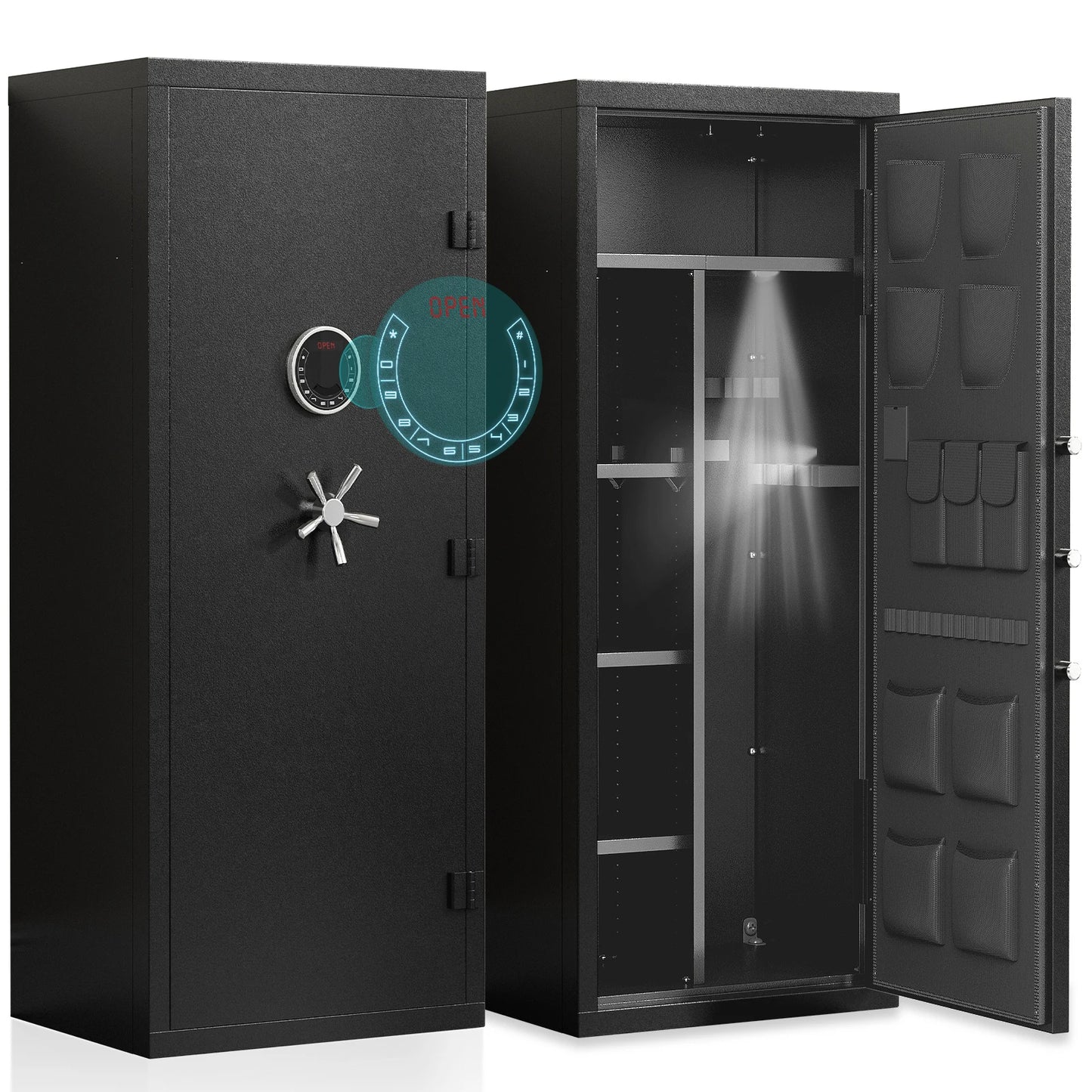 15-20 Gun Safe for Rifles and Pistols, Large Unassembled Rifle Safe with Mute Function & Dual Alarm