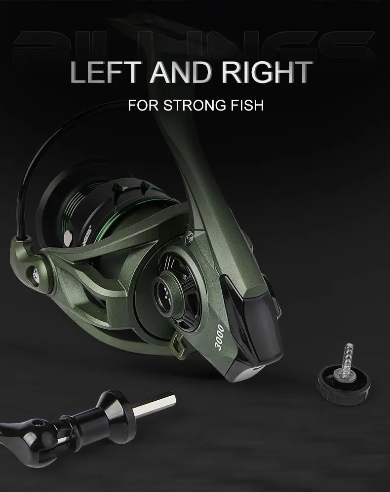 BILLINGS Spinning Reel 17.6 LB Max Drag 5.2:1 Gear Ratio Smooth 5+1BB Spinning Fishing Reels with Anti-Reverse Metal Spool & CNC Rocker for Fresh Saltwater Bass Trout Fishing