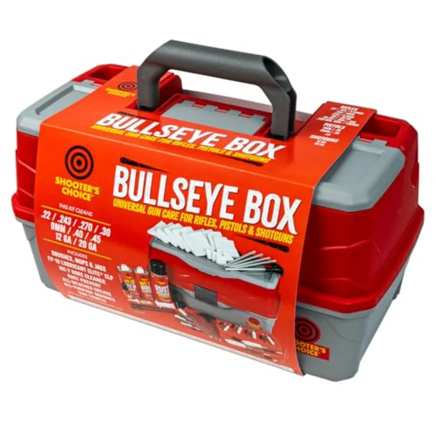 Shooter's Choice Bullseye Box Universal Rifle Pistol Shotgun Cleaning Kit for Precision Firearms Maintenance in Tactical Shooti