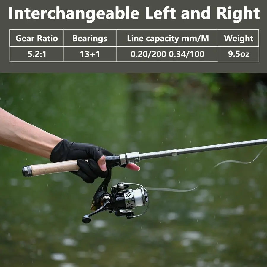 Pole Combo 2PCS Carbon Fiber Fishing Rod and Aluminum Reel Combos with Carrier Bag Sea Saltwater Freshwater Fishing Rod Reel Kit