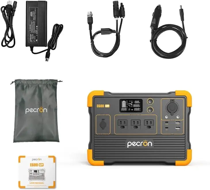 E600LFP Portable Power Station, 614Wh LiFePO4 Battery, 1200W AC Outlet, Solar Generator for Camping Emergency Home RV
