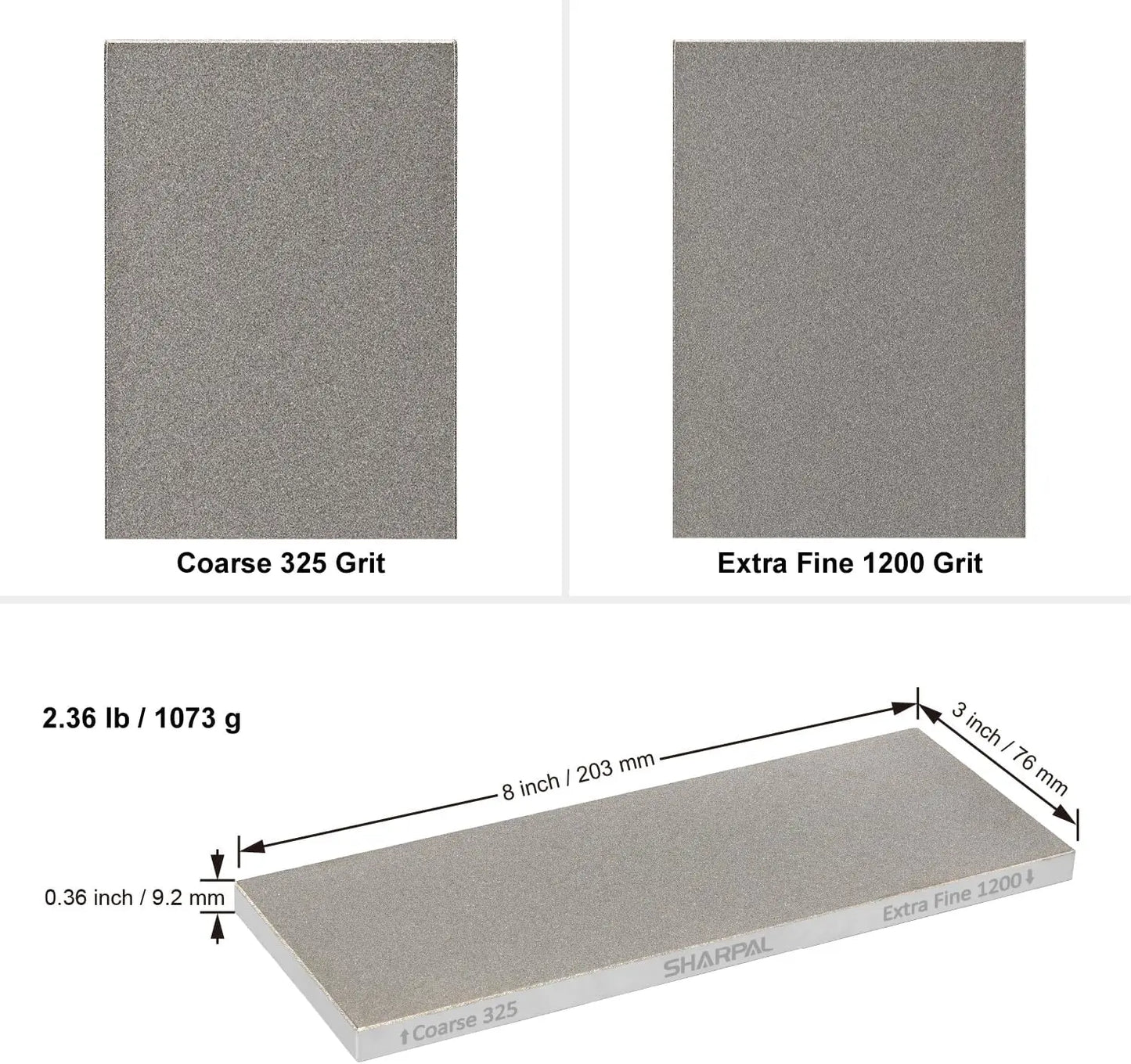 Double-sided Diamond Sharpening Stone with Coarse & Fine Grit, Non-Slip Base & Angle Guide for Knives and Tools