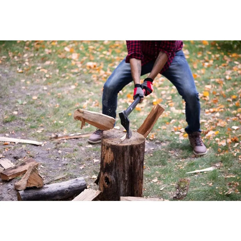 Garden Furniture  36” Splitting Axe, Wood Splitter Maul, Log Ax, Shock Absorbing Fiberglass Anti-Slip Handle with Blade Cover