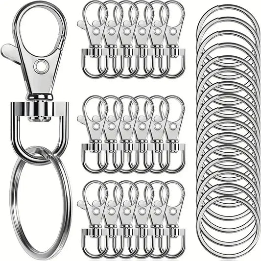 5/10/20PCS Swivel Clasps Lanyard Snap Hooks with Key Rings Key Chain Clip Hooks Lobster Claw Clasps for Keychains DIY Crafts
