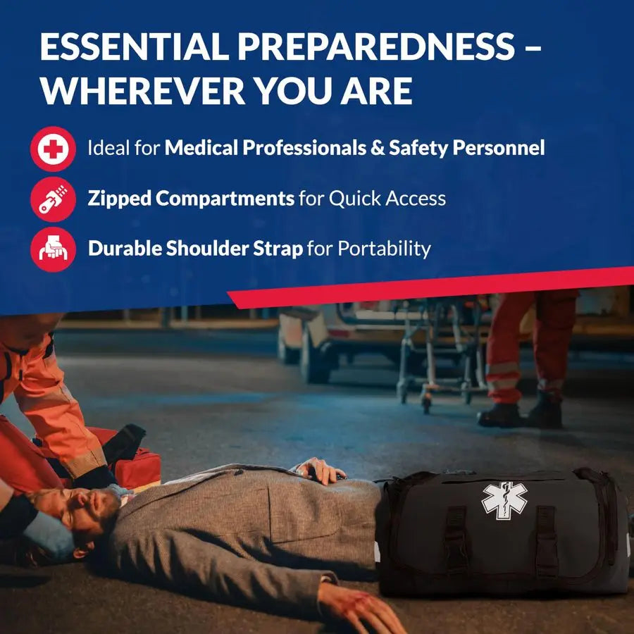 Responder Trauma First Aid Kit Bag Fully Stocked Emergency Medical Kit for Workplace, Vehicle amp Home OSHA amp ANSI Compliant P