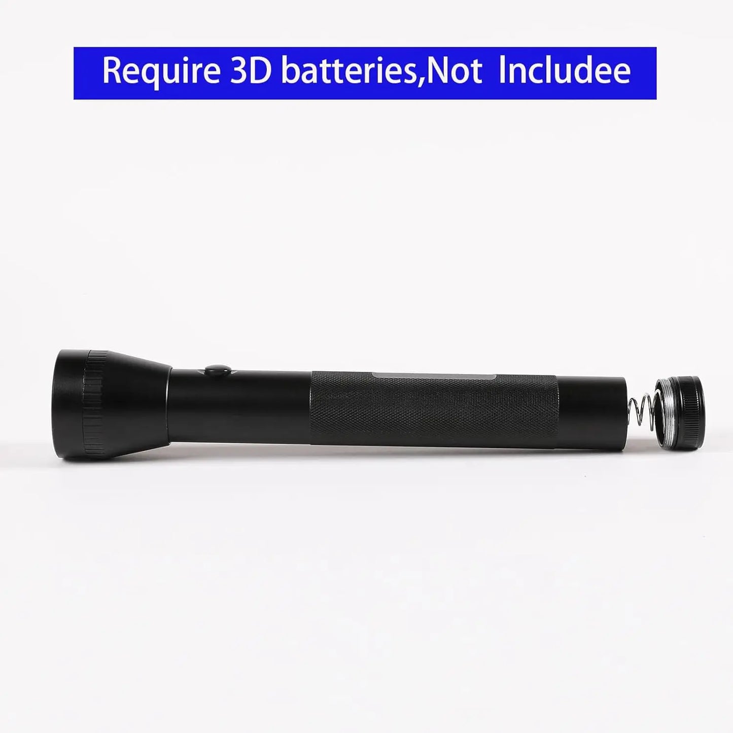3-Cell D Battery LED Flashlight, Aluminum Alloy, Rugged Outdoor Torch (2 Pack)