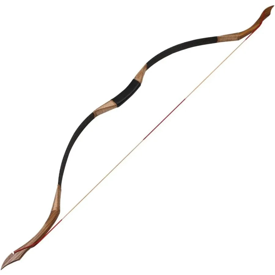 TOPARCHERY Black Hunter Traditional Recurve Bow 53'' Archery Hunting Handmade Horse Bow Longbow 30-50 lbs