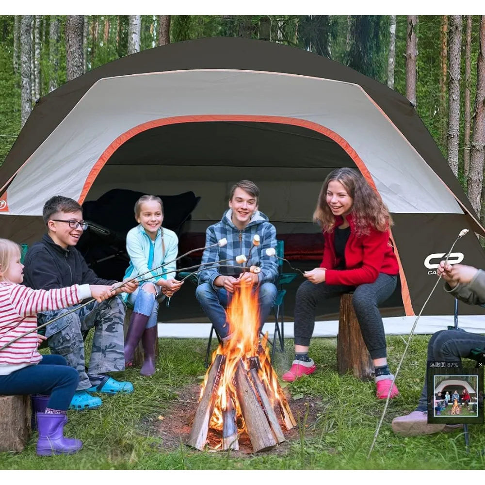 Tents for Camping 4-6 Person Tent Waterproof Windproof Double Layer Family Camping Tent, Easy Setup Dome Tent with Large Mesh W