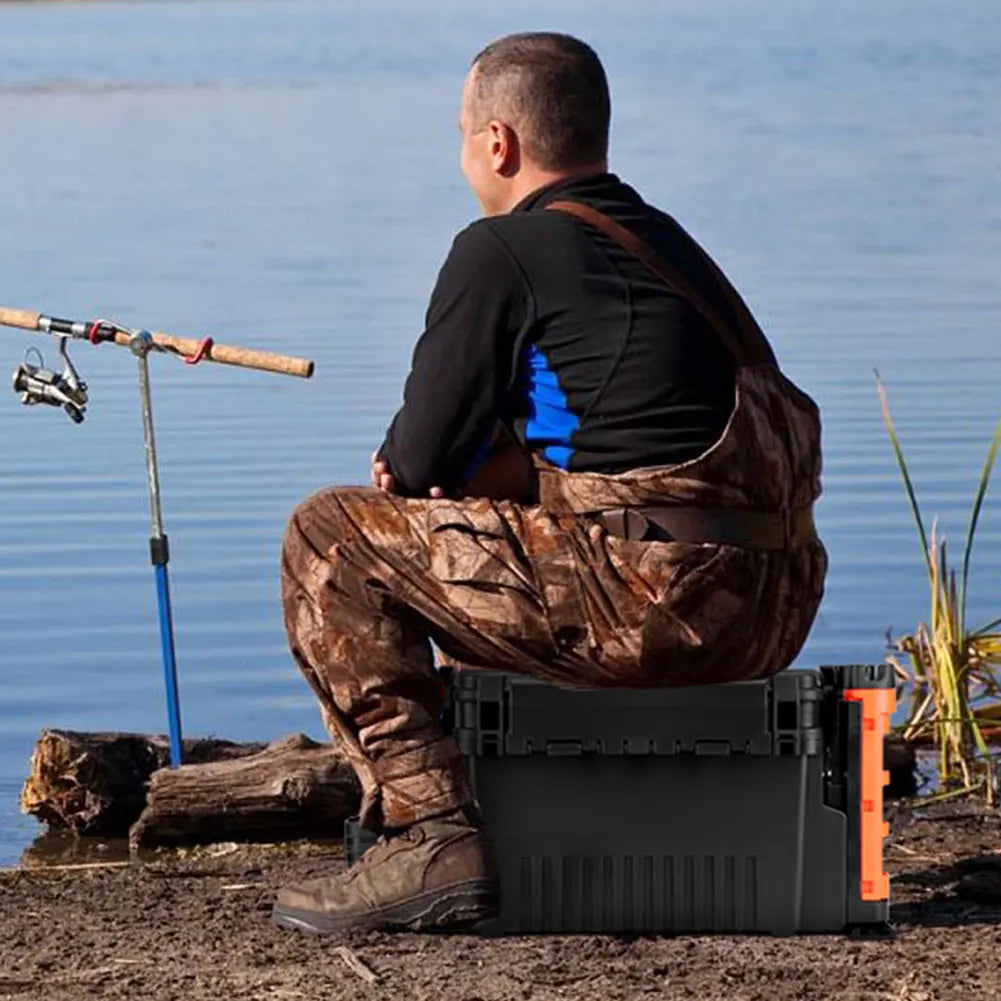 Portable Fishing Tackle Box 2 Tier Multi-functional Fishing Accessories Lure Hook Storage Case Fishing Tool Box Accessories