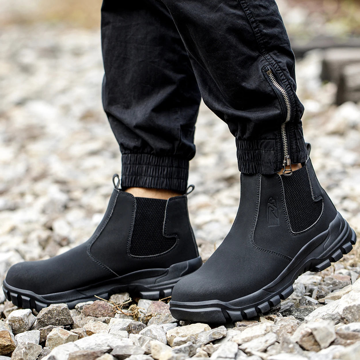 Waterproof Safety Shoes Men's Work Steel Toe Caps Male Indestructible Protective Puncture-Proof Security Footwear Work Boots