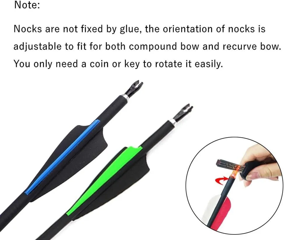 12pcs 30" Carbon Arrows SP500 Vanes Compound Recurve Bow Hunting Archery Target 2'' Rubber Vanes Carbon Fiber Arrow Shaft