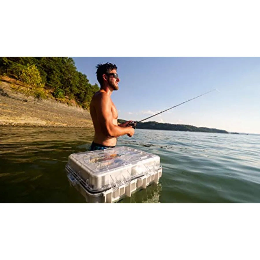 Outdoors 3000WPNC Waterproof Satchel 3000 Portable Waterproof Tackle Box with Trays Gray/Clear - without Bottom Cage