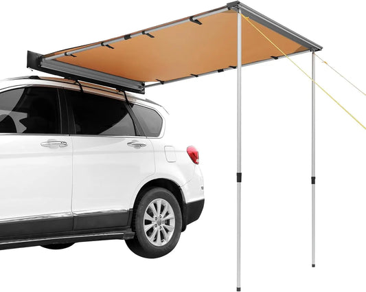 6.6'x8.2' Retractable SUV Awning with UV50+ & Waterproof Storage, Easy Setup for Camping