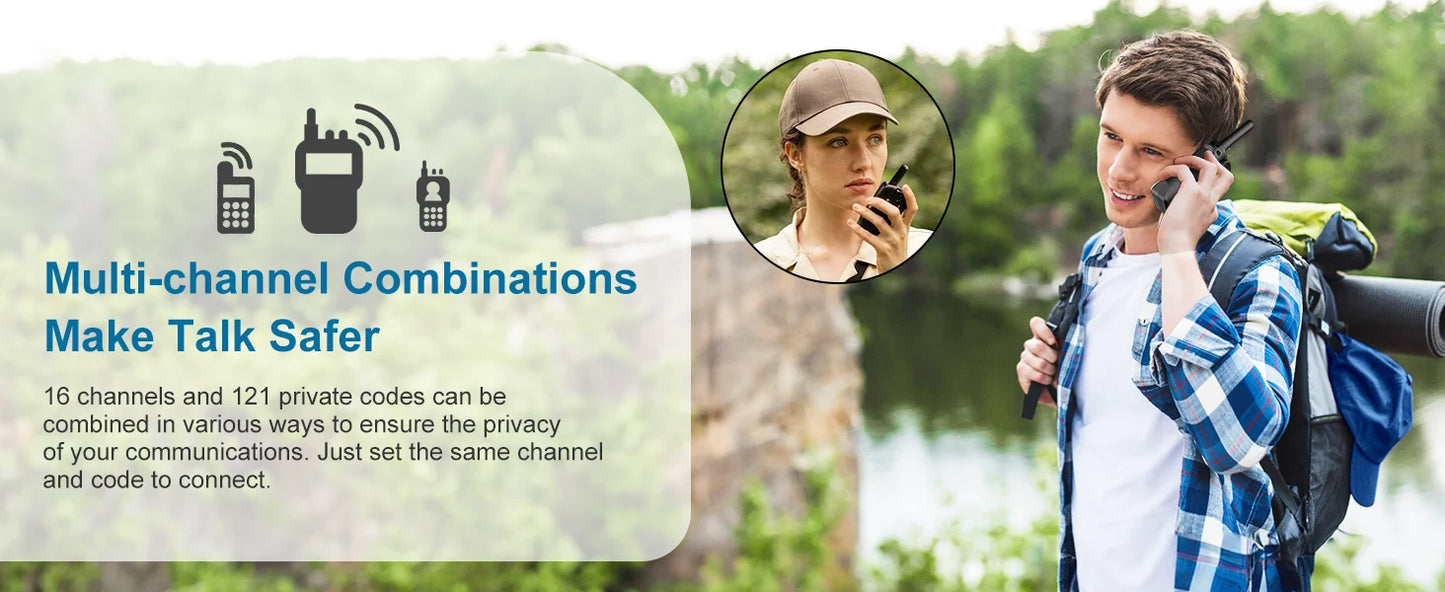 2/3/4 Pack Walkie Talkies for Adults and Kids, Long Range Rechargeable 2 Way Radios with VOX for Camping Hiking Cycling