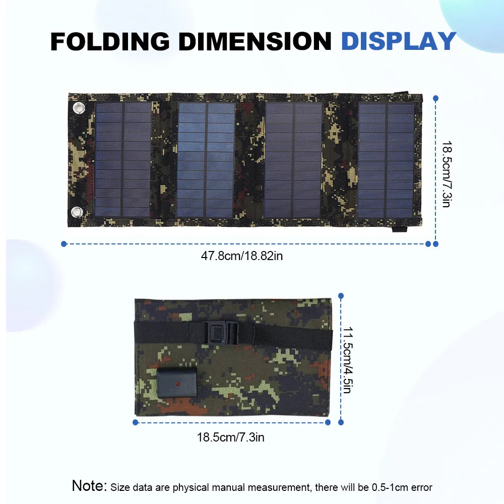 Portable Polysilicon Solar Panel Charger USB 40W 5V DC Foldable Solar Panel For Phone Charge Power Bank For Hiking Camping