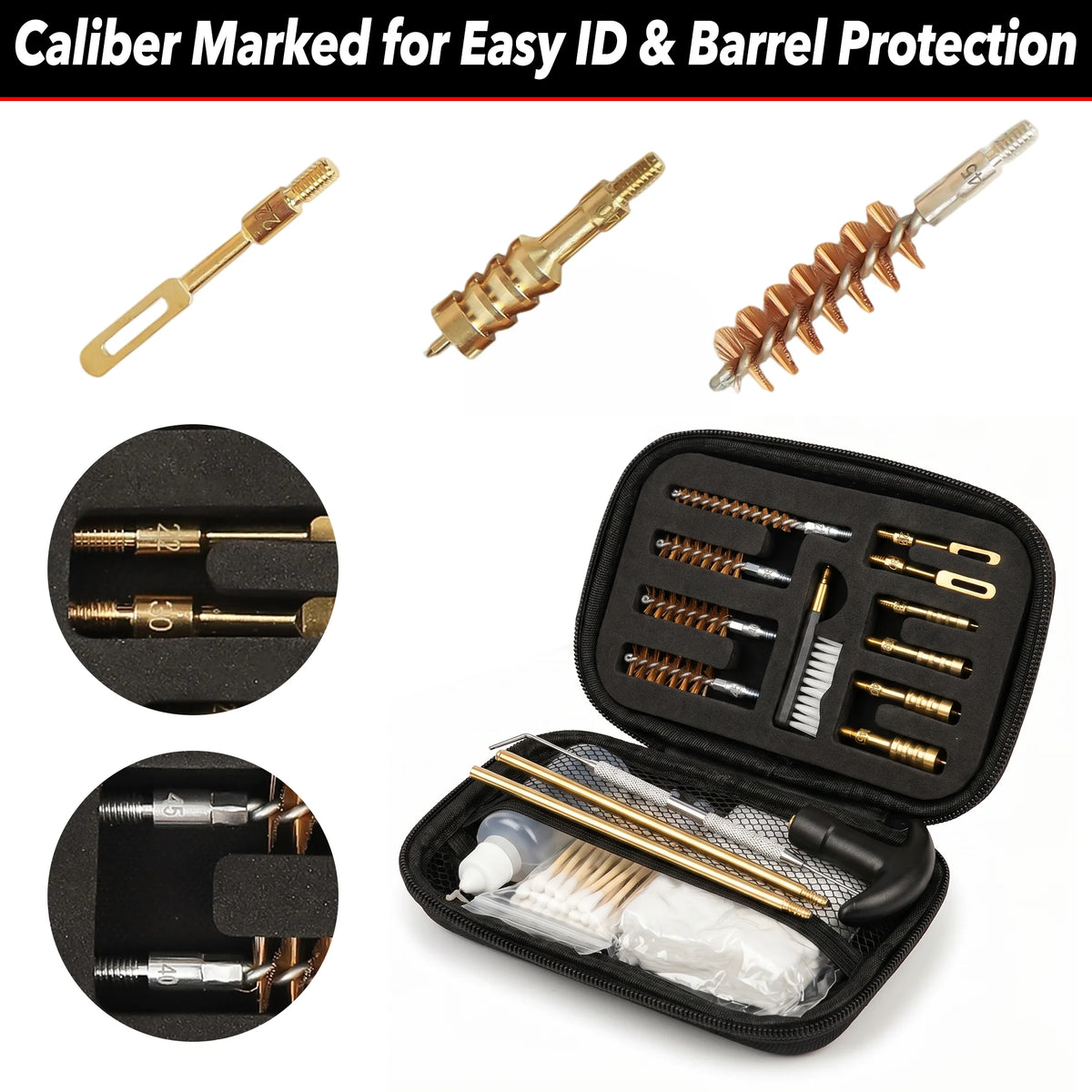 87 pcs Gun Cleaning Kit Pro Universal Handgun For .22, .357, 9mm, .38, .40, and .45 caliber handguns