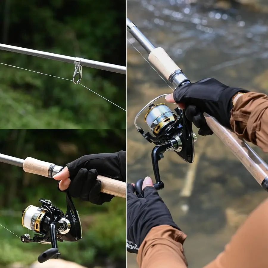 Fiber Fishing Pole Combo Set 2.1m 6.89ft Spinning Reel, 145pcs Accessories Kit for Saltwater amp Freshwater Fishing