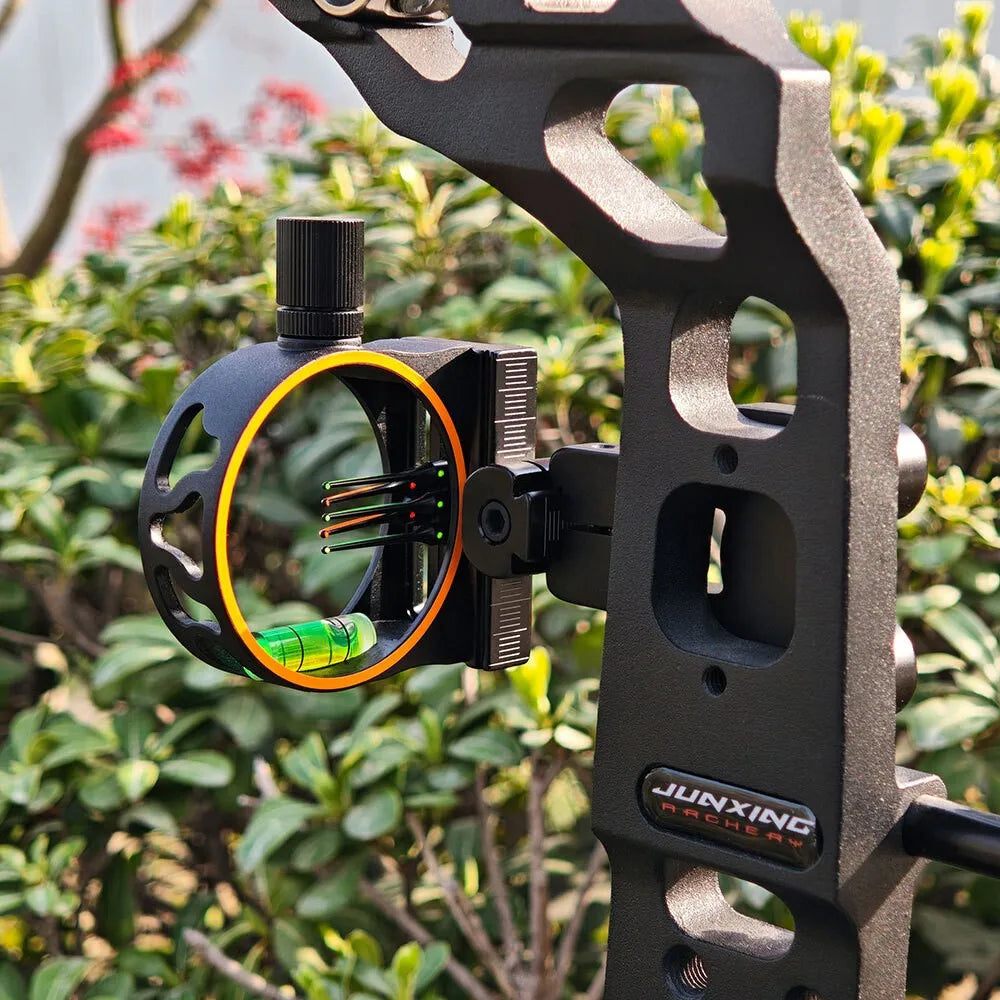 1pc Archery Compound Bow 5Pin Sight 0.019inch Optic Fiber Aluminium Bow Sight for Archery Hunting Shooting Targeting Aiming Tool