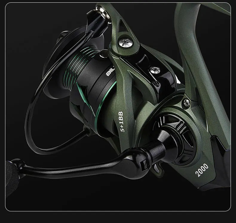 BILLINGS Spinning Reel 17.6 LB Max Drag 5.2:1 Gear Ratio Smooth 5+1BB Spinning Fishing Reels with Anti-Reverse Metal Spool & CNC Rocker for Fresh Saltwater Bass Trout Fishing