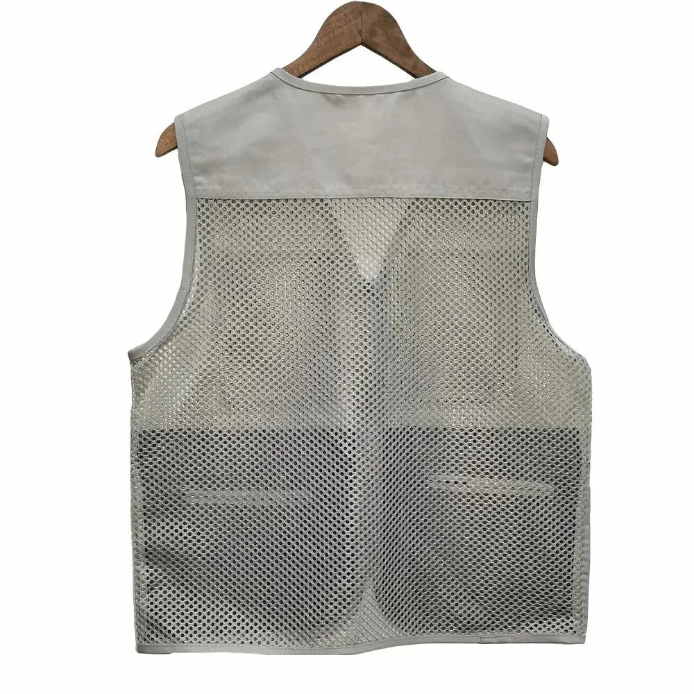 Summer Thin Mesh Vest Leisure Multi-pocket Photography Fishing Vest Mountaineering Tourism Outdoor Sports Breathable Undershirt