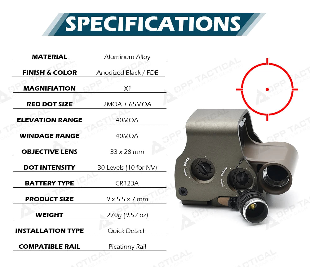 New Holy Warrior S1 EXPS-3-0 NV Function 558 Red Dot Sight Hunting Holographic Sight with Full Original Markings