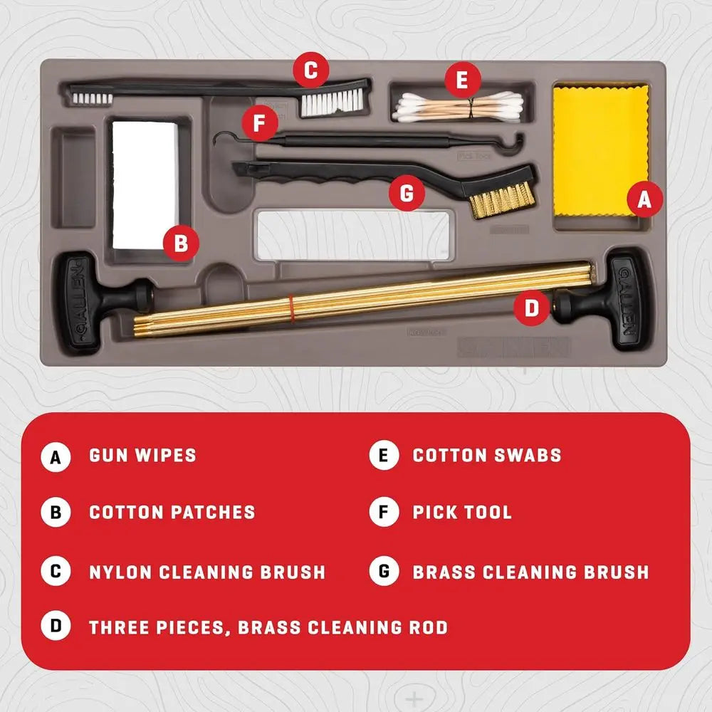 Allen Company Universal Gun Cleaning Kit and Tool Box - Rifle, Shotgun, and Handgun Cleaner - 65-Piece - Firearm Accessories for