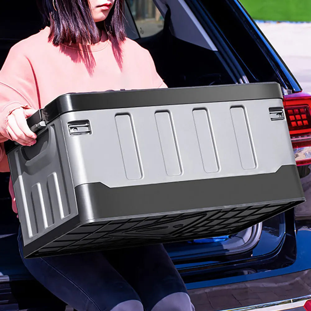 60L Car Trunk Storage Box Large Capacity Outdoor Camping Storage Box Car Trunk Sorting Box for SUV Cars Stowing Tidying