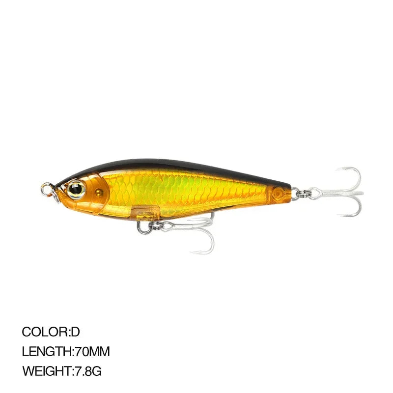 70mm 7.8g 3D Inshore Twitch Bait Lures Saltwater Trout Fishing Freshwater Long-range Bait Pencil Pesca Floating Minnow Wobblers