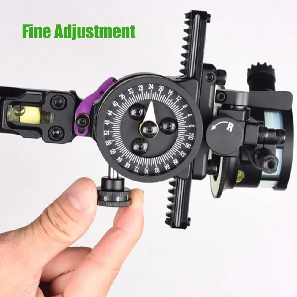 1 Pin Compound Bow Sight, Archery Bow Sight, Aluminum Alloy Micro Adjustable Archery Sight, Single Pin 2 Aim Point, Lightweight