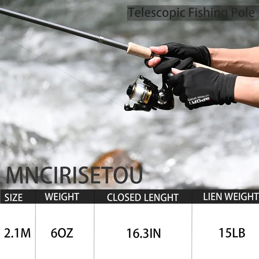 Fiber Fishing Pole Combo Set 2.1m 6.89ft Spinning Reel, 145pcs Accessories Kit for Saltwater amp Freshwater Fishing